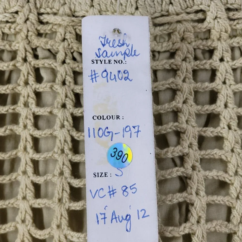 Chaudry KC Womens Bohemian Maxi Skirt Beige Cotton Blend Crochet Waist Size S - Picture 14 of 15